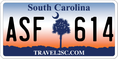 SC license plate ASF614