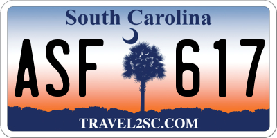 SC license plate ASF617