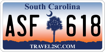 SC license plate ASF618