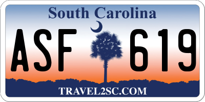 SC license plate ASF619