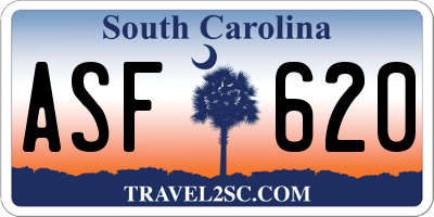 SC license plate ASF620