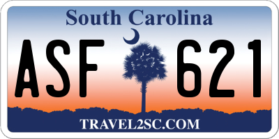 SC license plate ASF621