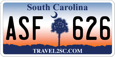 SC license plate ASF626