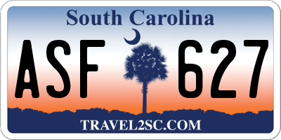 SC license plate ASF627