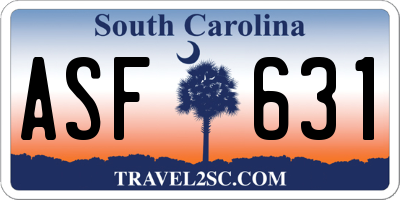 SC license plate ASF631