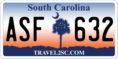 SC license plate ASF632