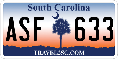 SC license plate ASF633