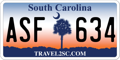 SC license plate ASF634