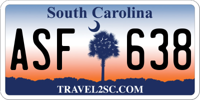 SC license plate ASF638