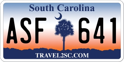 SC license plate ASF641