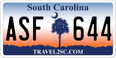 SC license plate ASF644