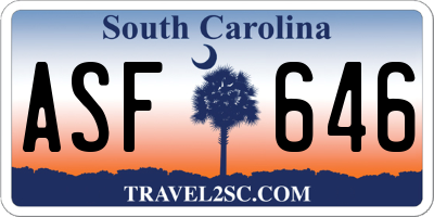 SC license plate ASF646
