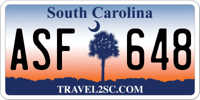 SC license plate ASF648