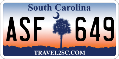 SC license plate ASF649