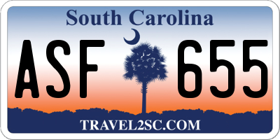 SC license plate ASF655