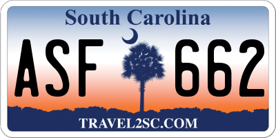 SC license plate ASF662
