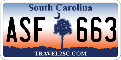 SC license plate ASF663