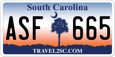SC license plate ASF665