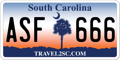 SC license plate ASF666