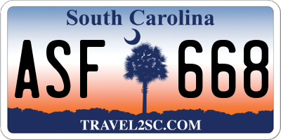 SC license plate ASF668