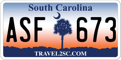 SC license plate ASF673