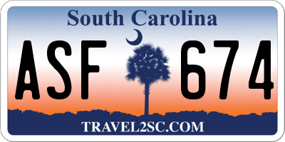 SC license plate ASF674