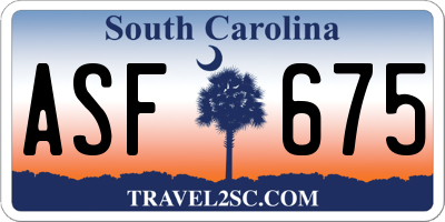 SC license plate ASF675