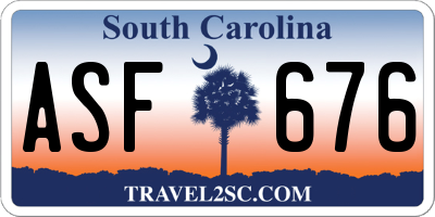 SC license plate ASF676