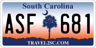 SC license plate ASF681