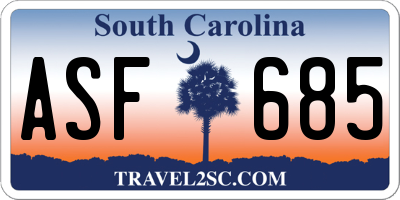 SC license plate ASF685