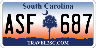 SC license plate ASF687
