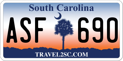SC license plate ASF690