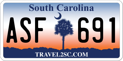 SC license plate ASF691