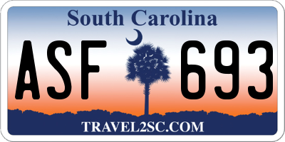 SC license plate ASF693