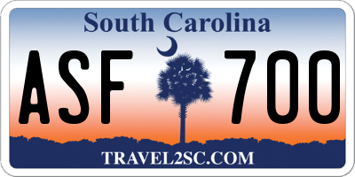 SC license plate ASF700