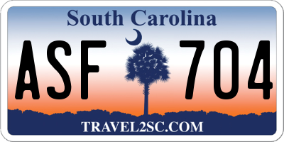 SC license plate ASF704