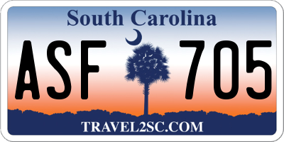 SC license plate ASF705