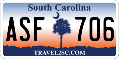 SC license plate ASF706