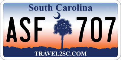 SC license plate ASF707