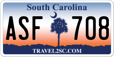 SC license plate ASF708