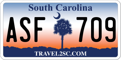 SC license plate ASF709