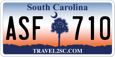 SC license plate ASF710