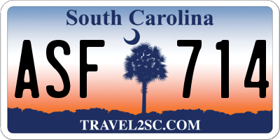 SC license plate ASF714