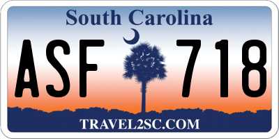 SC license plate ASF718