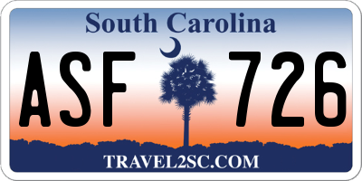 SC license plate ASF726