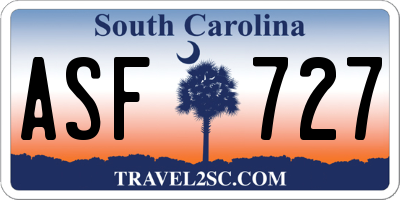 SC license plate ASF727