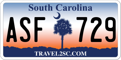 SC license plate ASF729