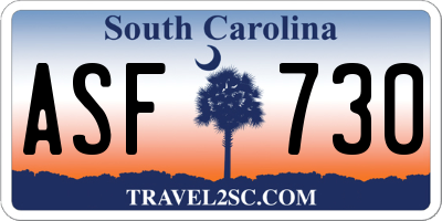 SC license plate ASF730
