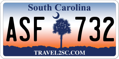 SC license plate ASF732