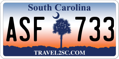 SC license plate ASF733